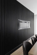 Black Wood Grain SPC Fluted Panels