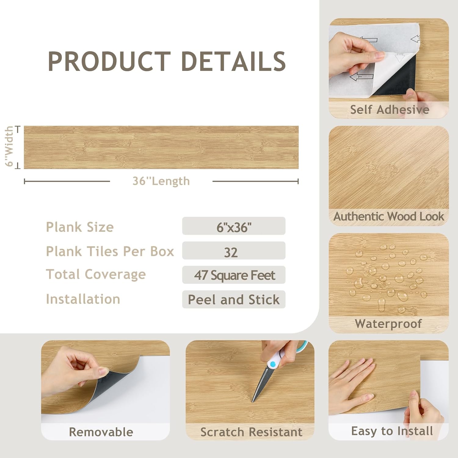 Natural Oak Vinyl Stick Flooring Tiles