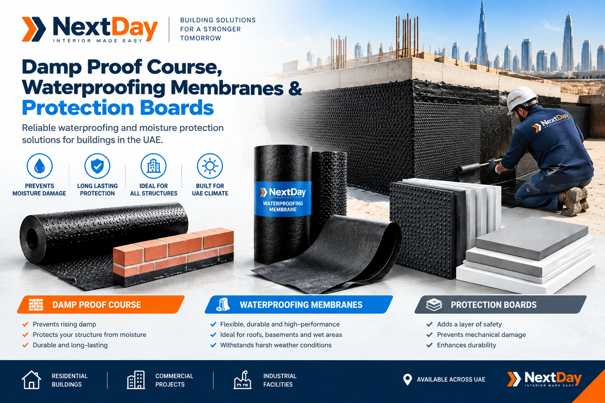 Damp Proof Course, Waterproofing Membranes & Protection Boards UAE