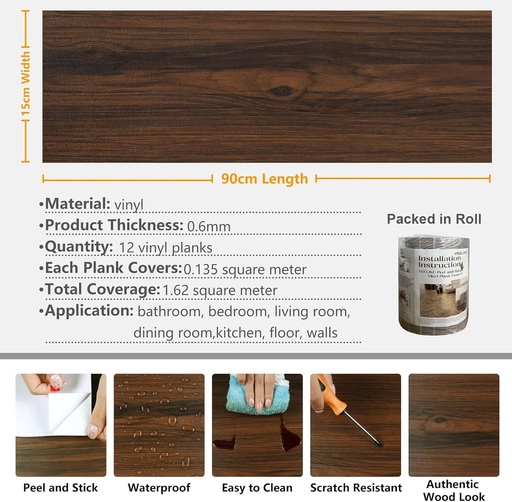 Walnut Vinyl Stick Flooring Tiles